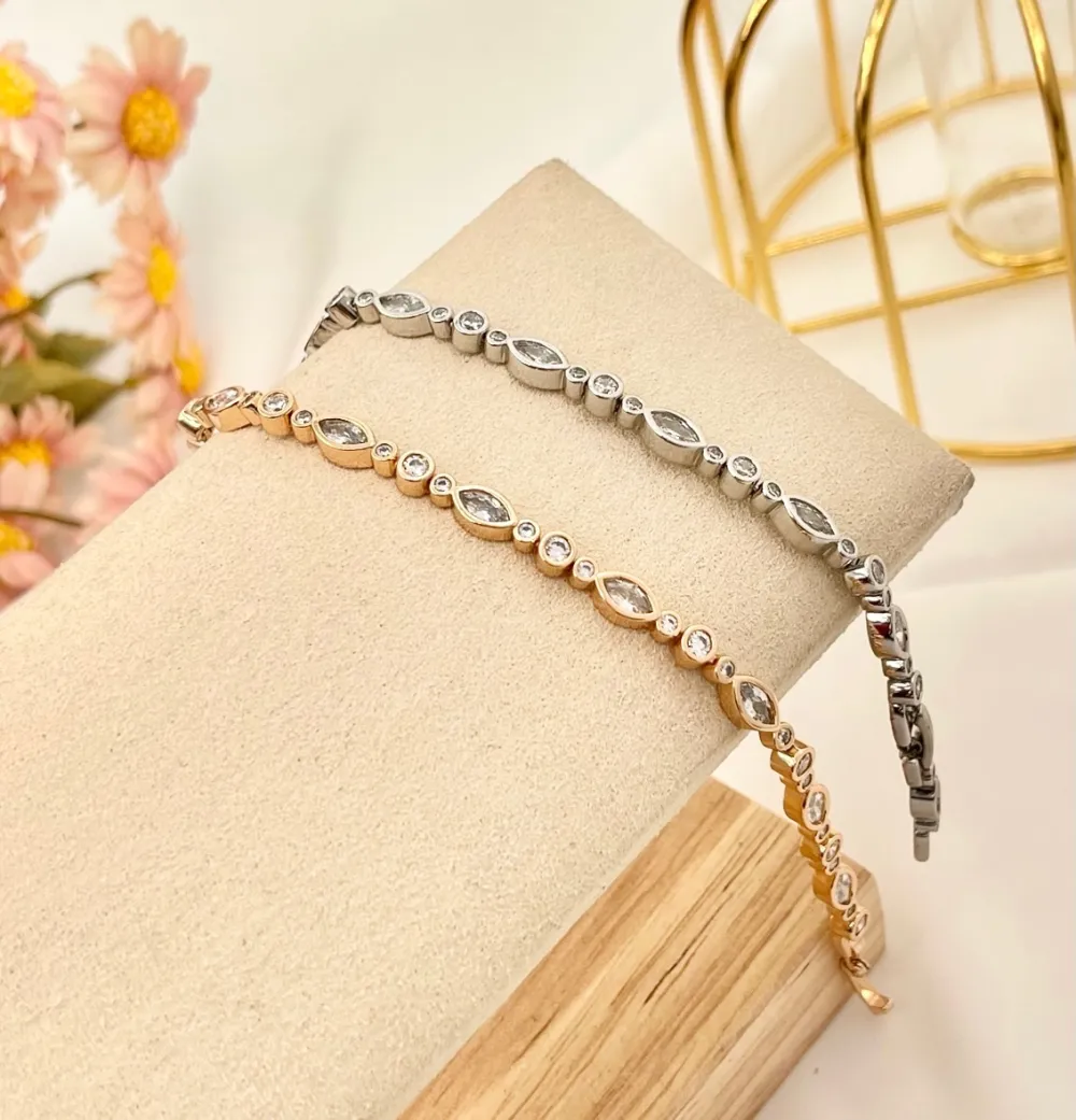 [BMZ-243-12] Tennis-Bracciale Tennis con Cubic Zirconia - BMZ-243-12 (Argento)