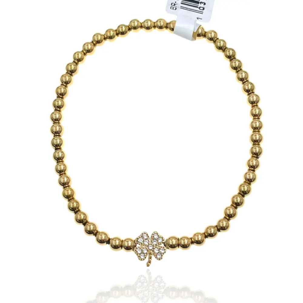 Soggetti Mix - 12 Pz Bracciali in Acciaio con Moschettone - BPA-103-AA101B-ORO