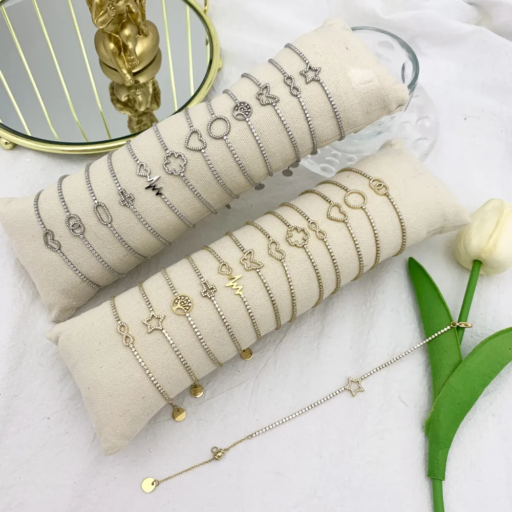 Tennis con Soggetti Mix-12Pz Bracciali in Acciaio - BPA-103-AA2664-2675B