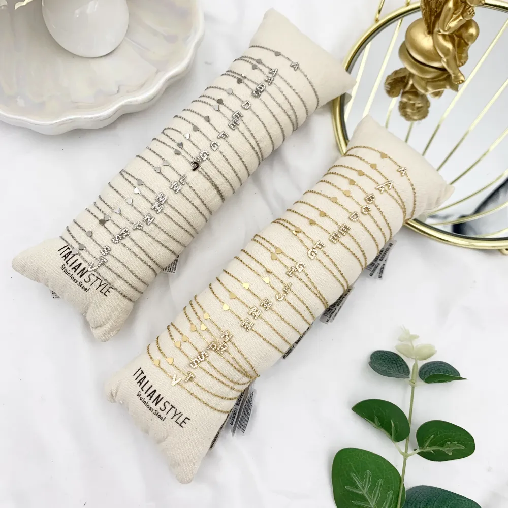 Iniziale Lettera con Zirconia -24pz Bracciali in Acciaio - BPA-103-AA3207B