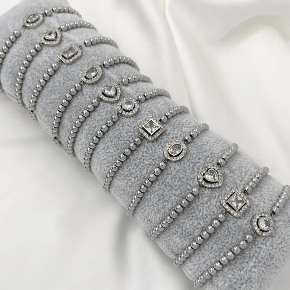 [BPA-103-AA325] Soggetti Mix -12Pz Bracciali Elastici in Acciaio - BPA-103-AA325