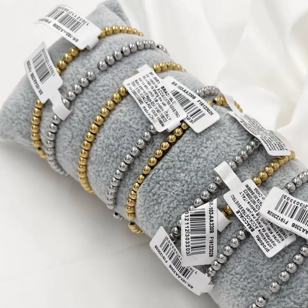 [BPA-103-AA330B] Soggetti Mix Colorato -12Pz Bracciali Elastici in Acciaio - BPA-103-AA330B