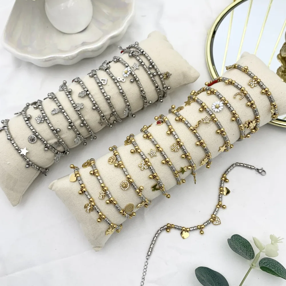 Mix Soggetti-12pz Bracciali in Acciaio con chiusura - BPA-103-AA3724-3736B (Oro Giallo)