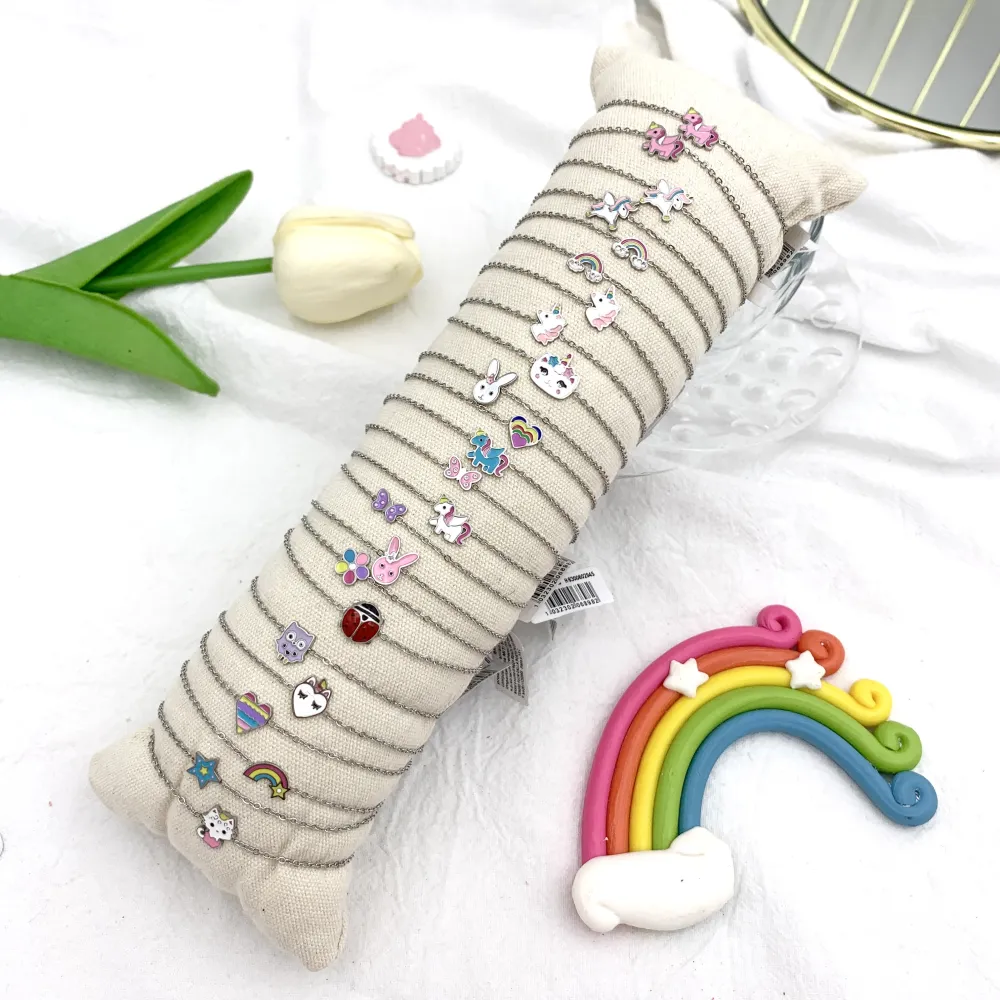 Mix Fantasia Smaltata da Bambina-24Pz Bracciali in Acciaio - BPA-103-AA898B