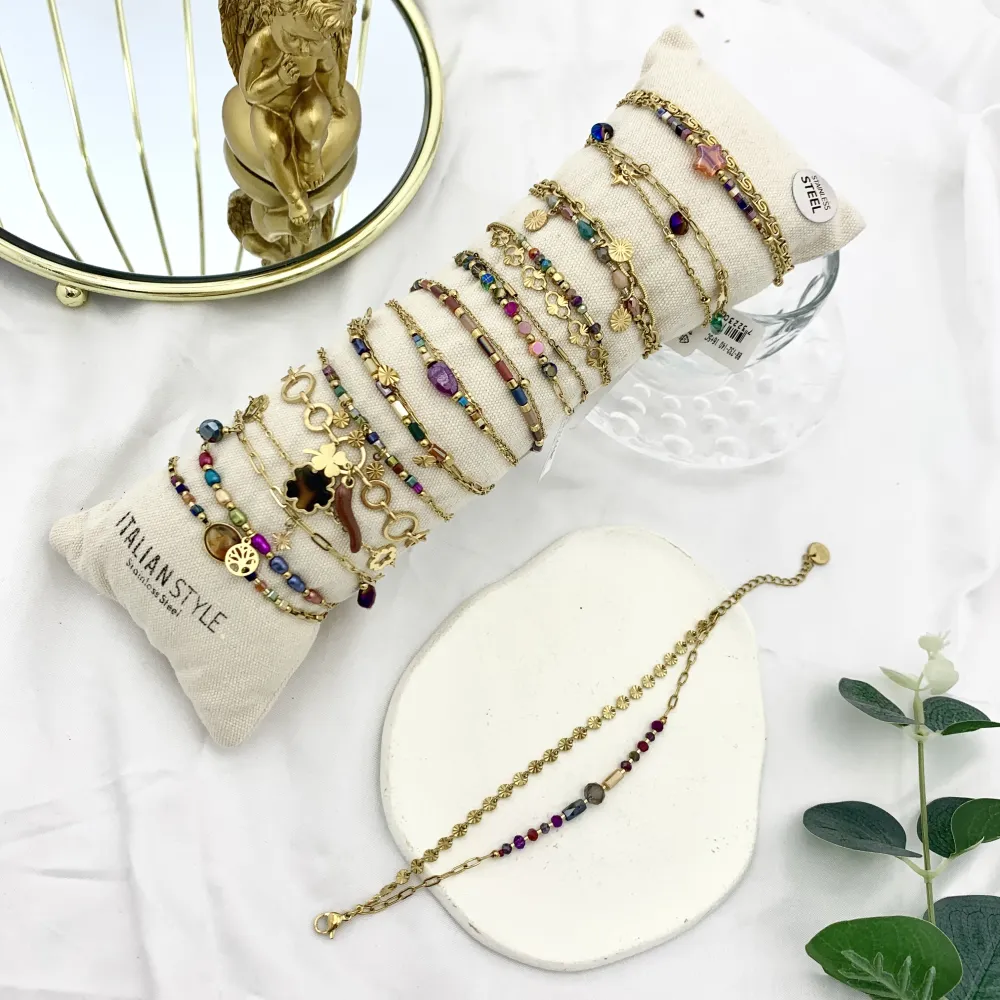 Mix Soggetti-15pz Bracciali in Acciaio - BPA-732-140 MULTICOLOR