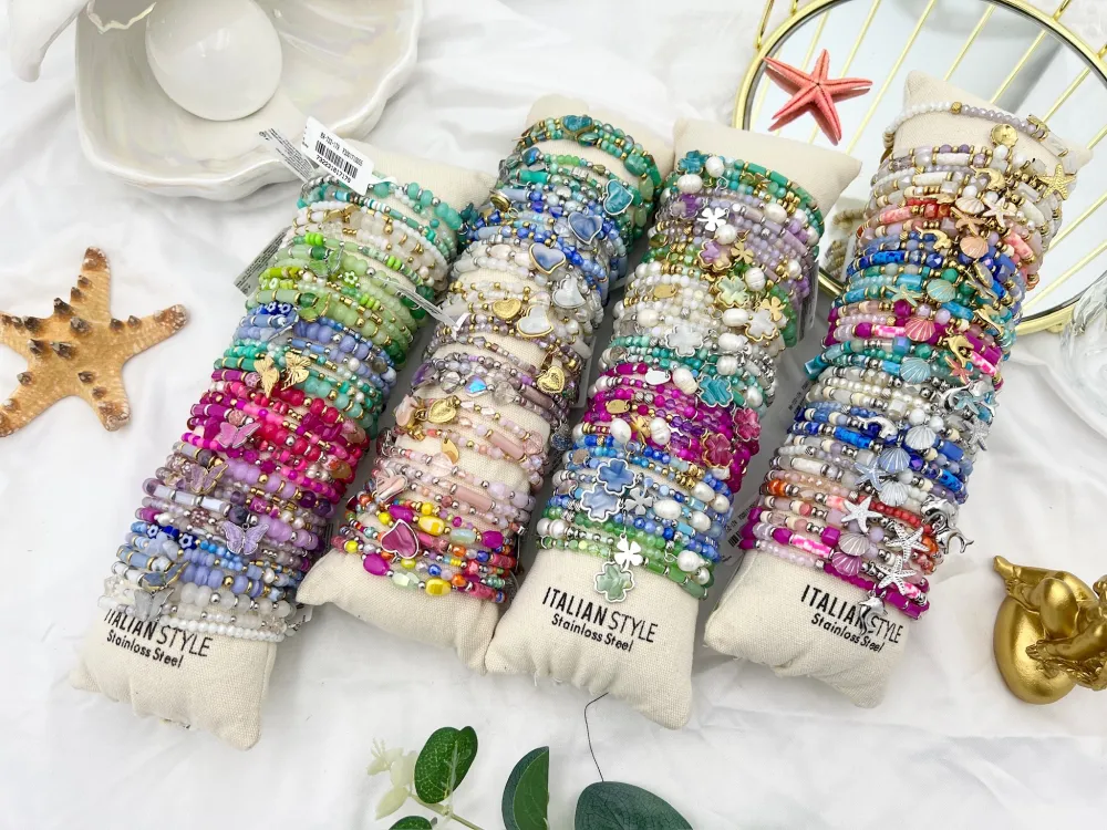 Set 3pz Bracciali Elastici in Acciaio - BPA-732-178 (Cuore)