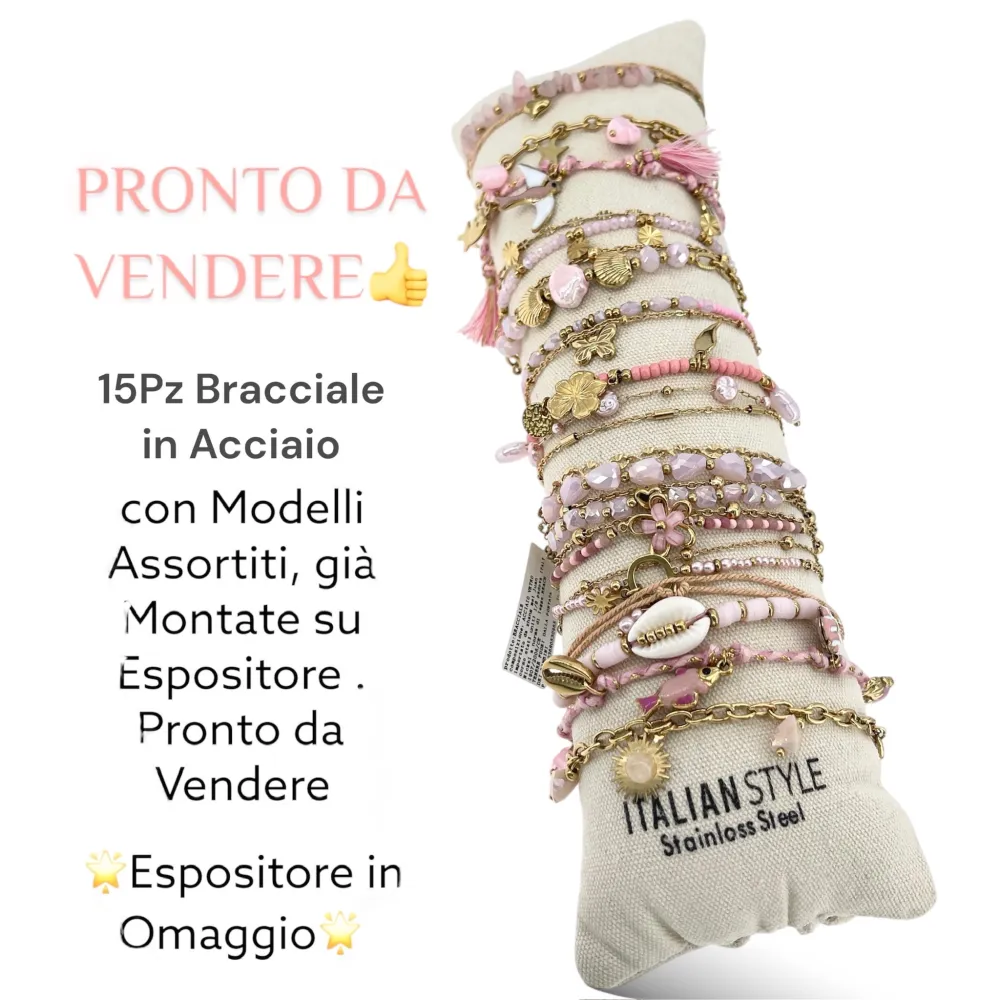 Mix Soggetti-15pz Bracciali in Acciaio - BPA-732-292 (Bianco)