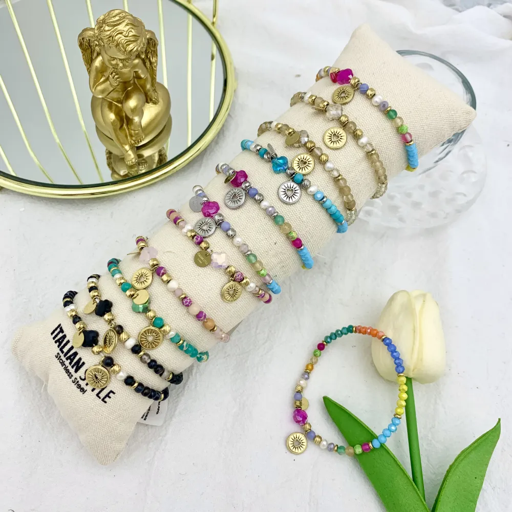 Sacro Cuore-12pz Bracciali Elastici in Acciaio - BPA-732-34 (MIX)