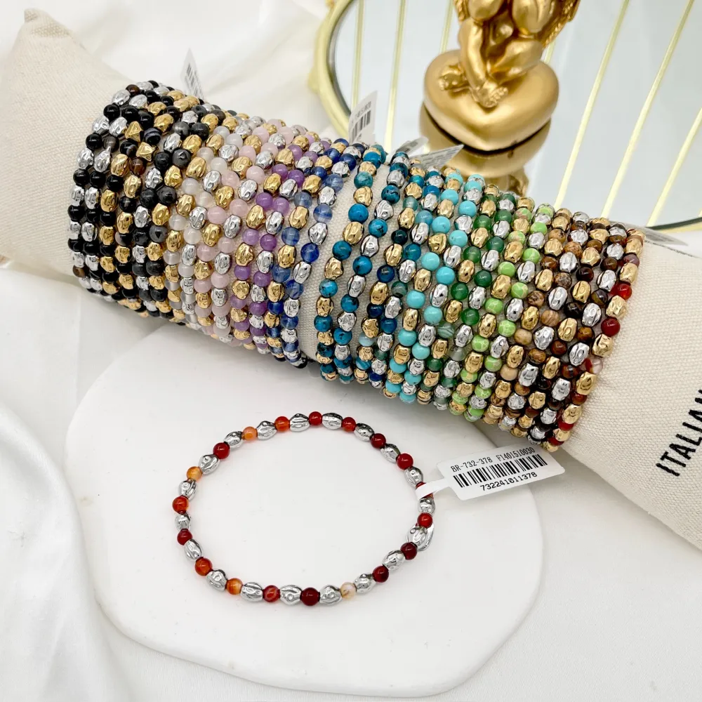 Perline-30pz Bracciali in Acciaio - BPA-732-378