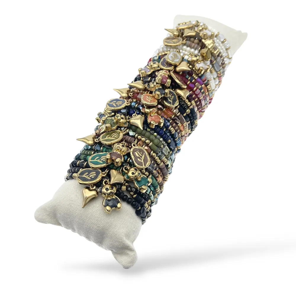 orsetto Rosa Cuore -Set 3pz Bracciali Elastici in Acciaio - BPA-732-476