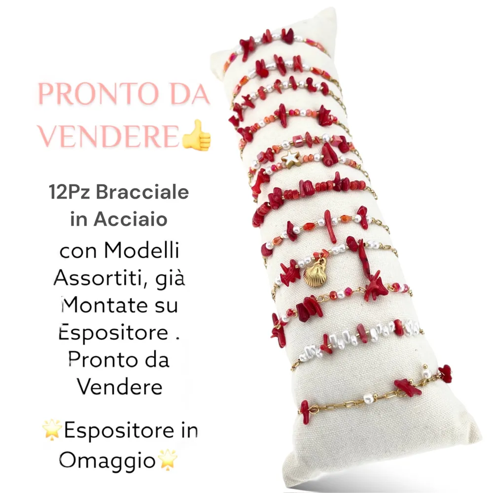 [BPA-735-43] Mix Soggetti-12pz Bracciali in Acciaio - BPA-735-43