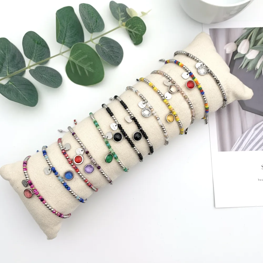 12Pz Bracciali in Acciaio Regolabili + Cuscino in Omaggio - BPA104-642