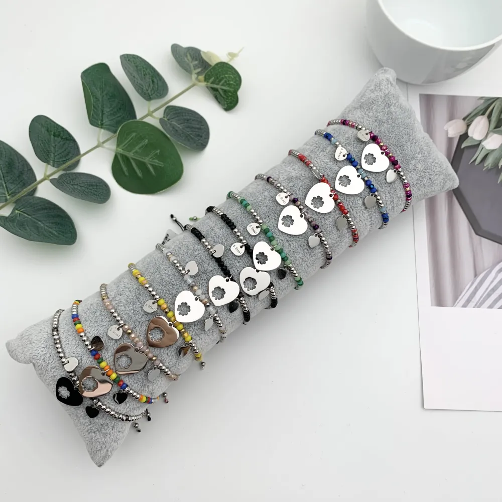12Pz Bracciali in Acciaio Regolabili + Cuscino in Omaggio - BPA104-643