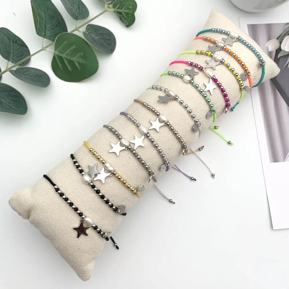 12Pz Bracciali in Acciaio Regolabili + Cuscino in Omaggio - BPA104-876