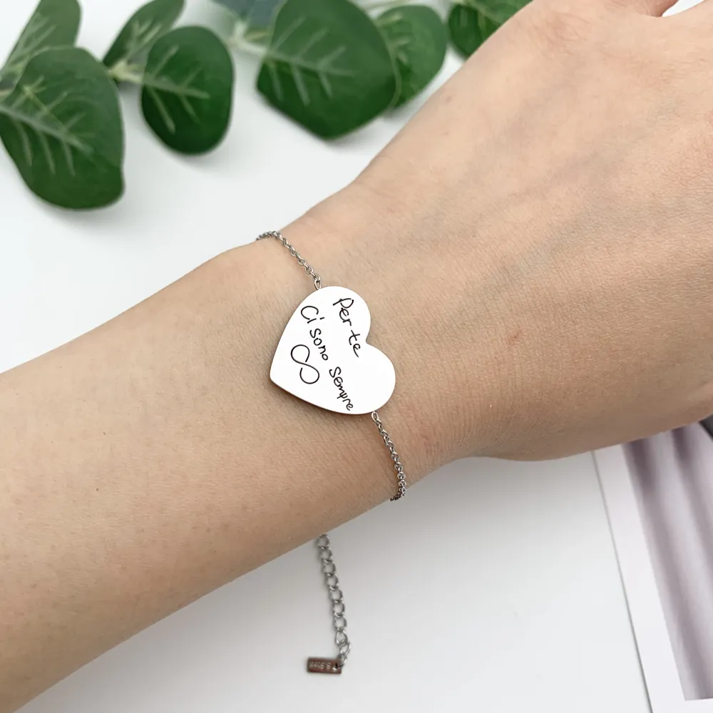 12Pz Bracciali in Acciaio con Chiusura a Moschettone + Cuscino - BPA7651-Scritte-12 Pz Bracciali in Acciaio