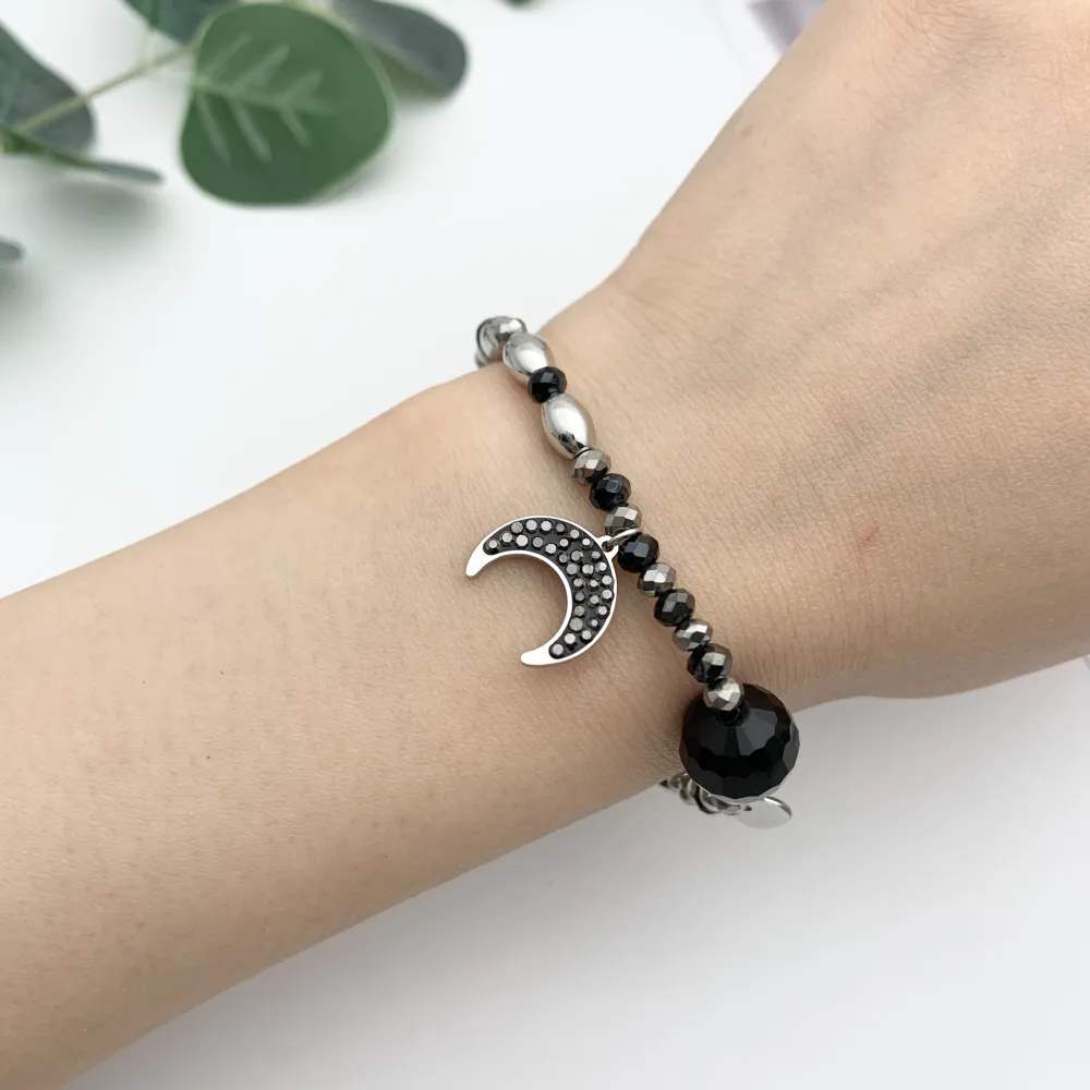 12Pz Bracciali Elastici in Acciaio+Cuscino in Omaggio - BPA7679-Mix Soggetti con Strass-12 Pz Bracciali in Acciaio