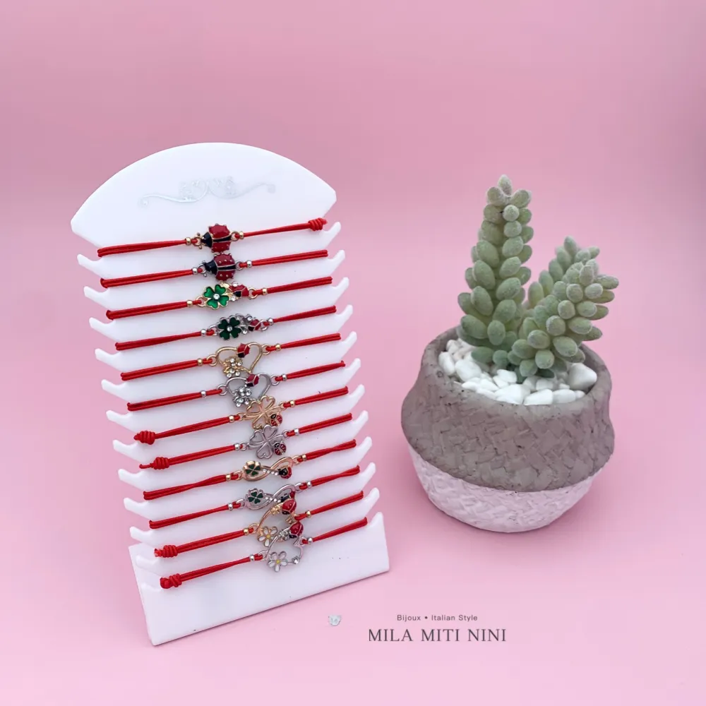 Rosso Fortuna Coccinella -12 Pz Bracciali Elastici - BPM-191-112