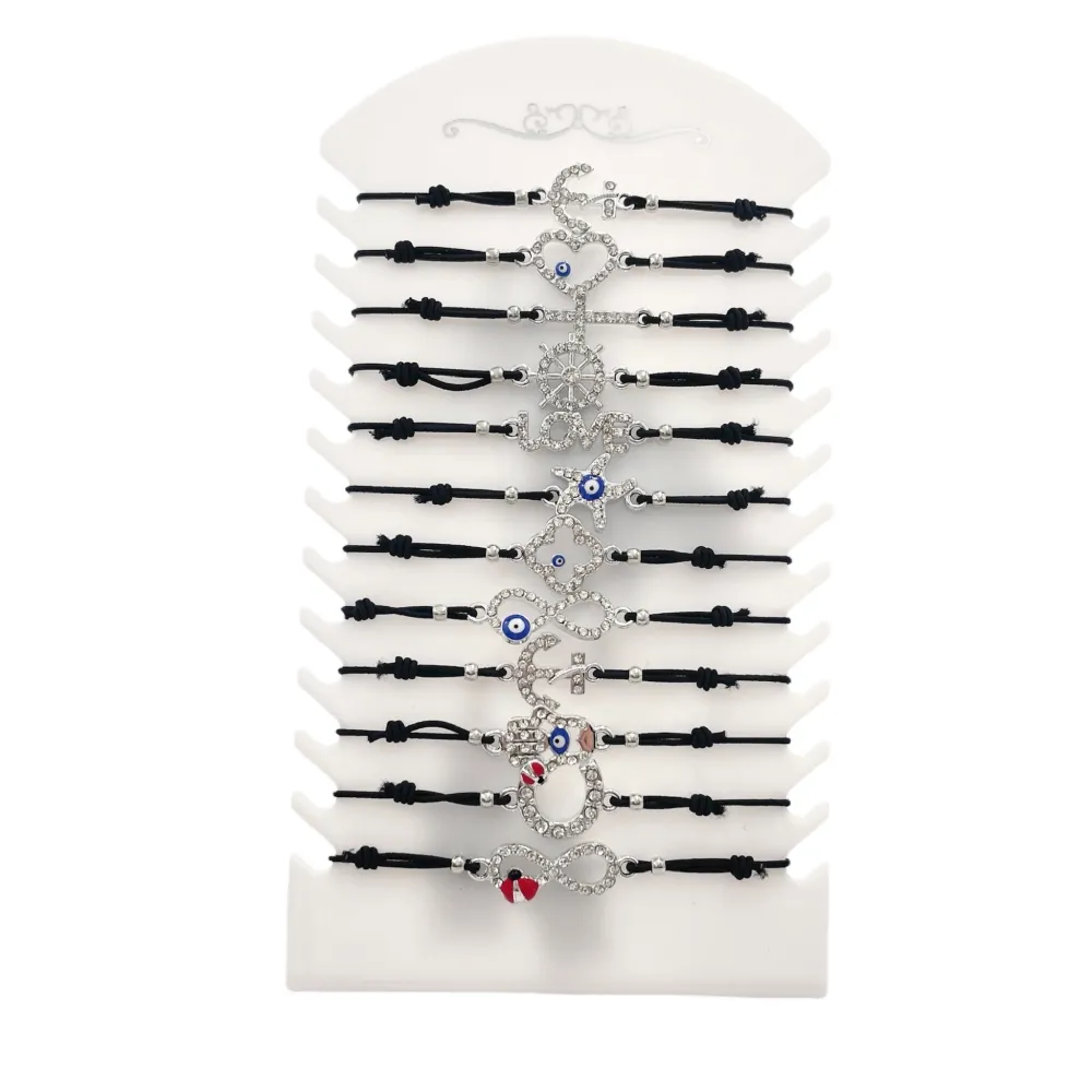 [BPM-191-143] Mix Modelli con Strass -12pz Bracciali con Elastico - BPM-191-143