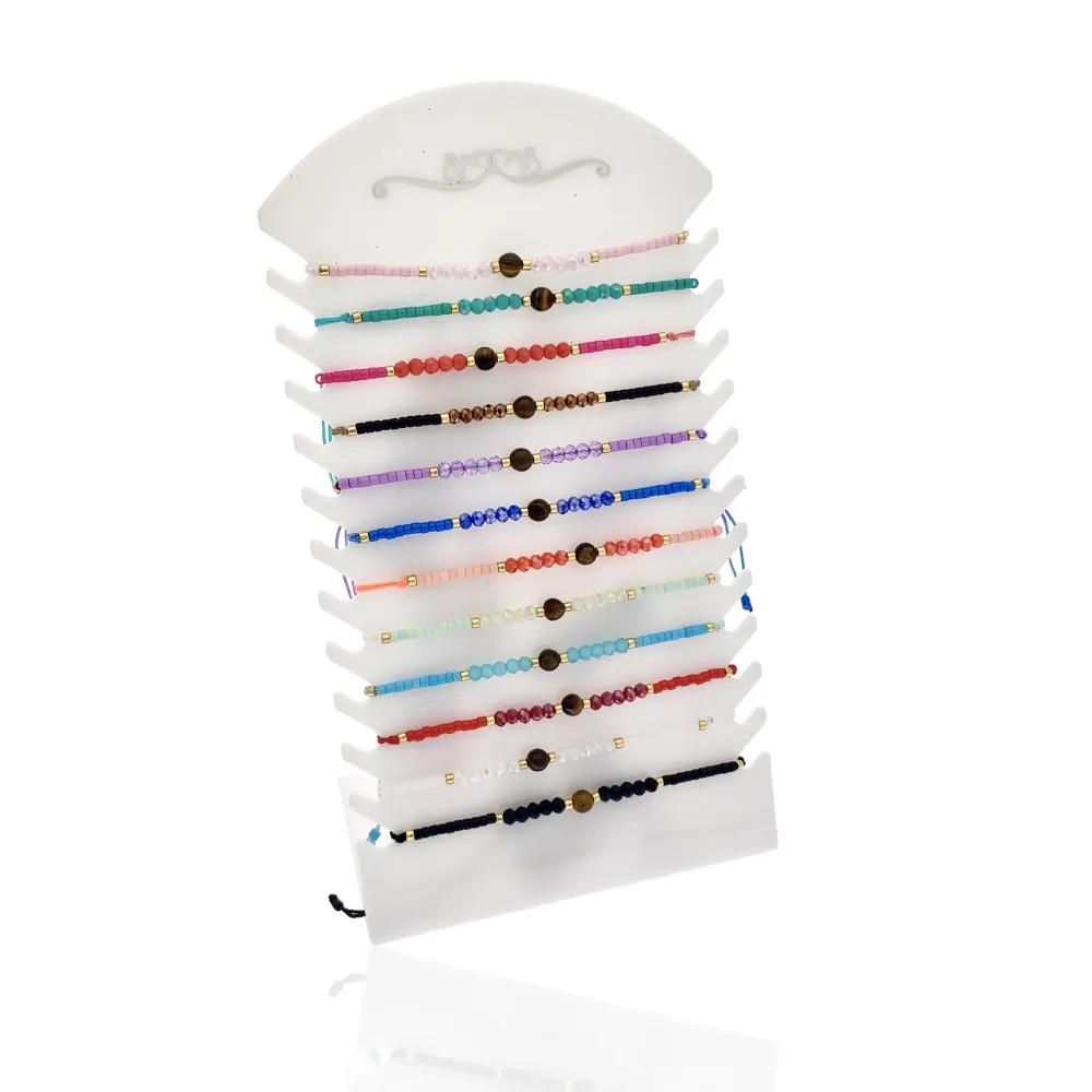 [BPM-480-R11] Pallina con Perline-12pz Bracciali Regolabili - BPM-480-R11