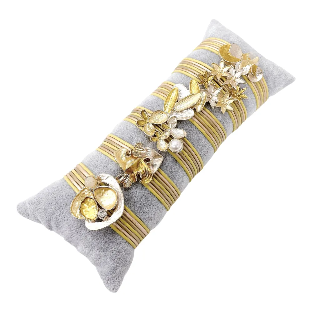 6Pz Bracciali +Cuscino in Omaggio - BPM176-191-Multifili con Charmes-6 Pz Bracciali (Argento)