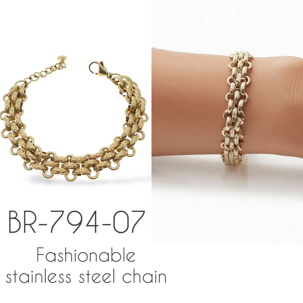 [BR-794-07] Catena -Bracciale in Acciaio - BR-794-07