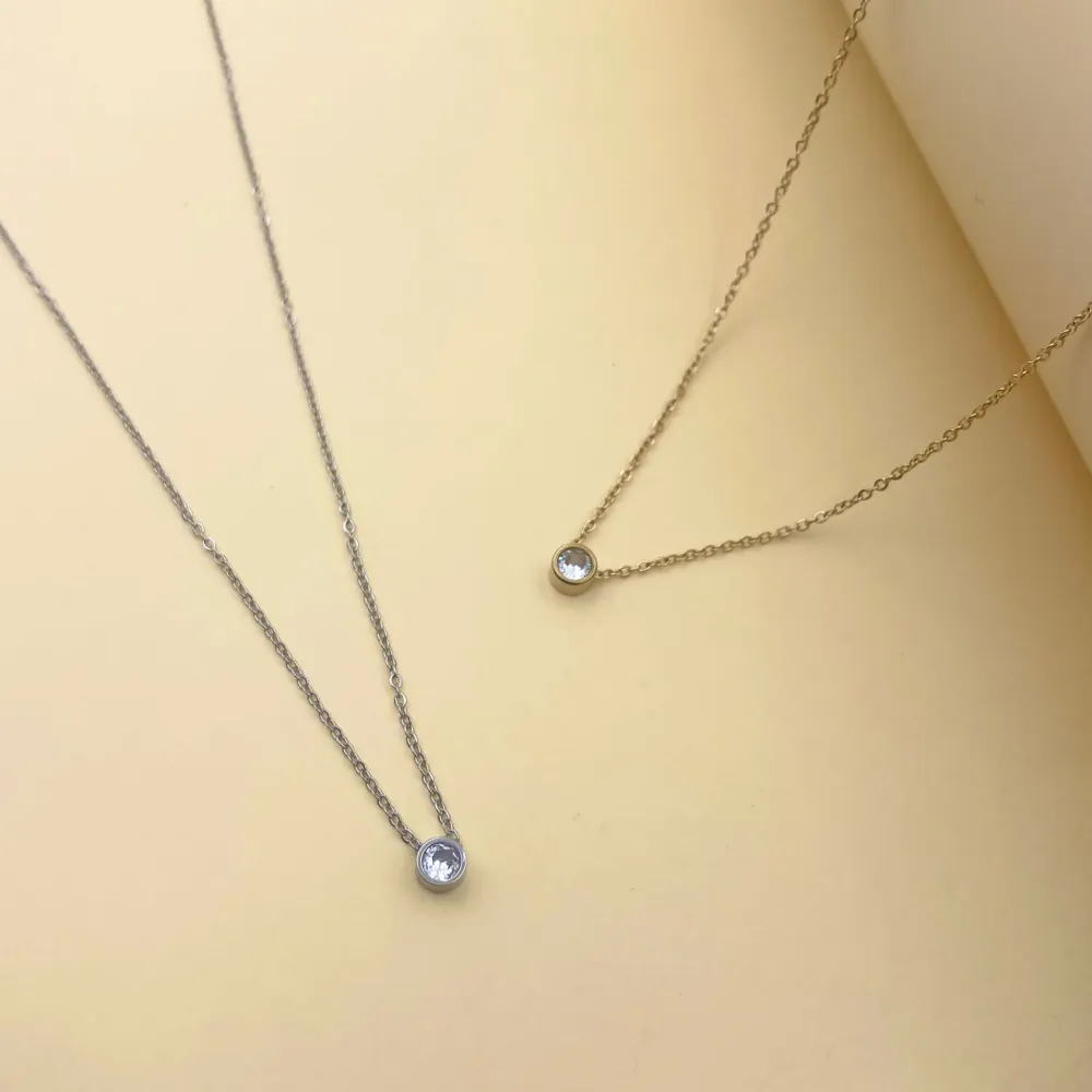 [CAC-103-AA121N] Punto Luce-Collana Corta in Acciaio - CAC-103-AA121N (Argento)