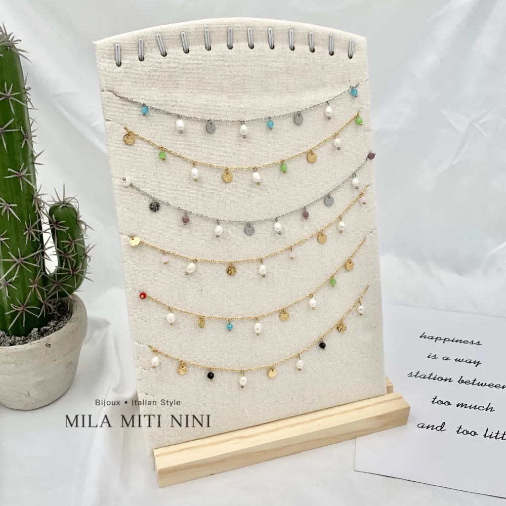 Perla Pendente-Collana Corta in Acciaio - CAC-103-AA147N