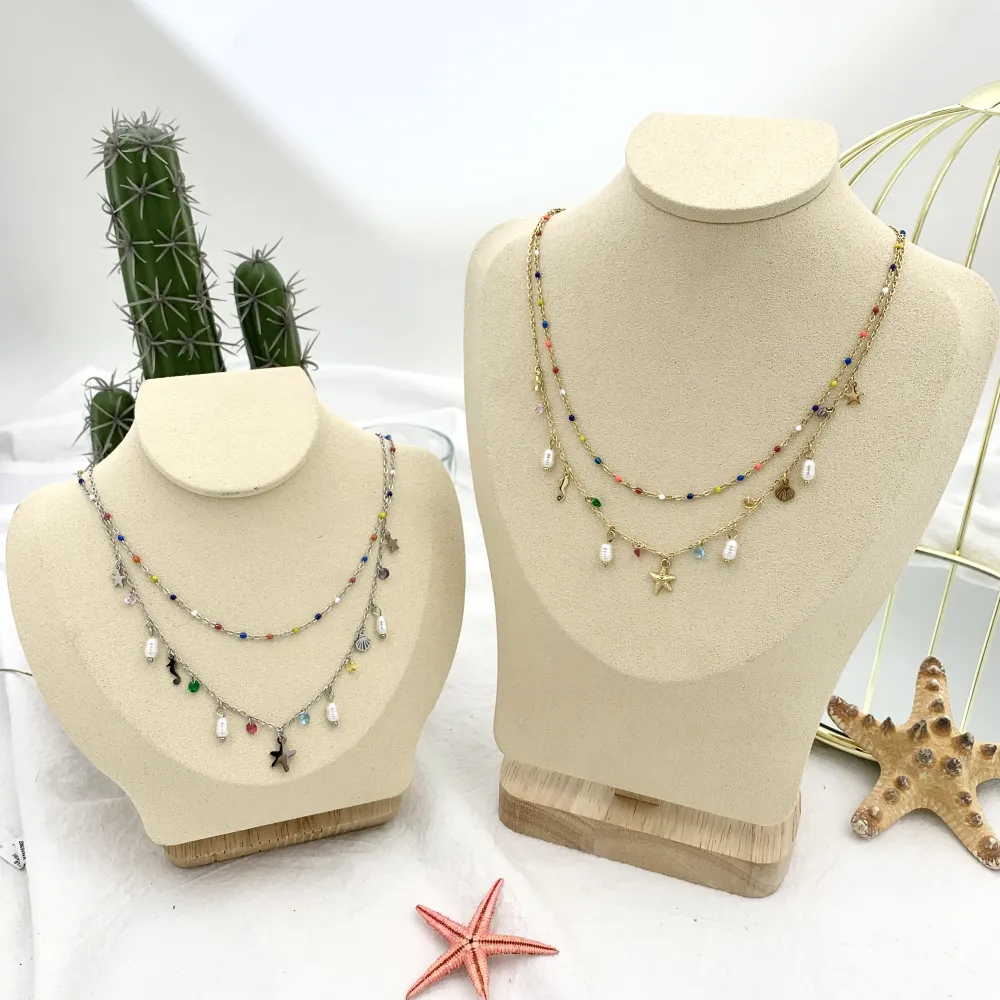 Stella Marina Estivo-Collana Corta in Acciaio - CAC-103-AA1738N (Oro Giallo)