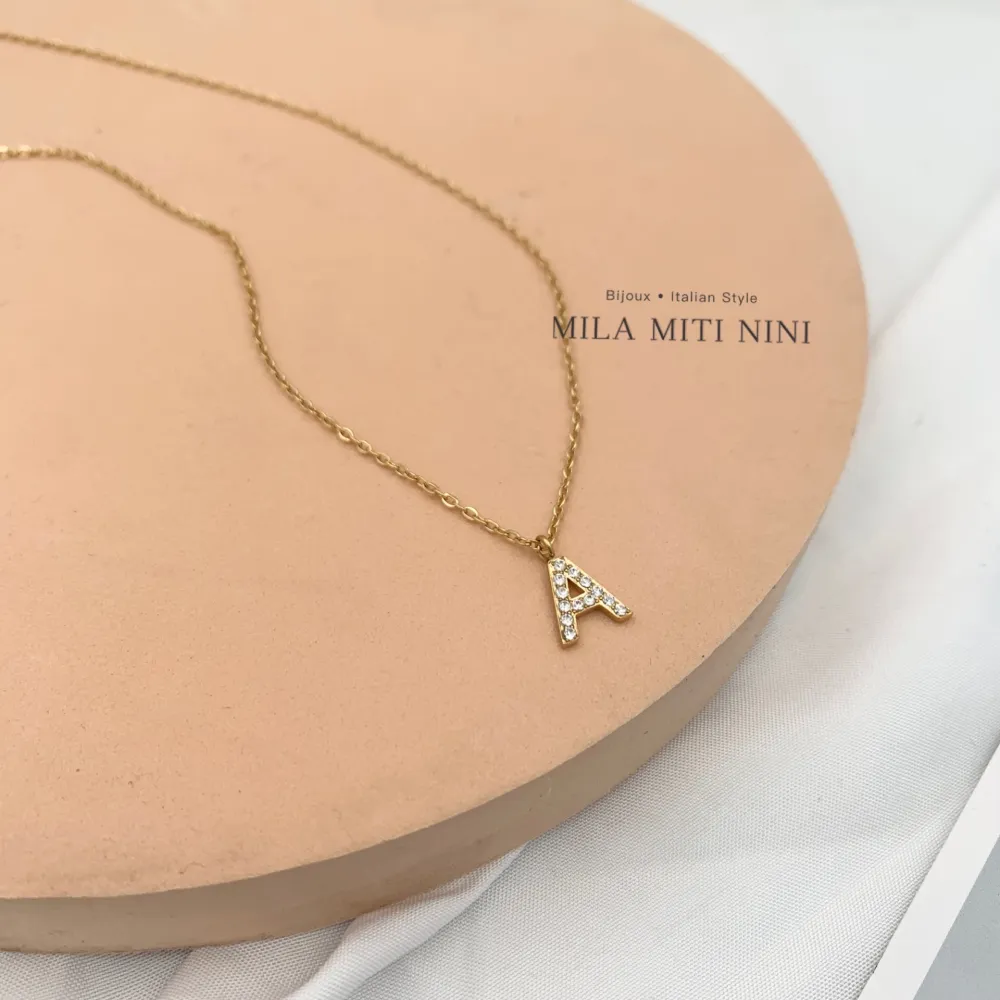 Iniziale Oro-Collana Corta in Acciaio - CAC-103-AA211N