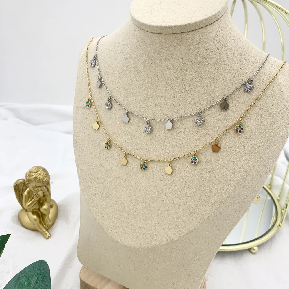 Fiore-Collana Corta in Acciaio - CAC-103-AA2345N (MIX)