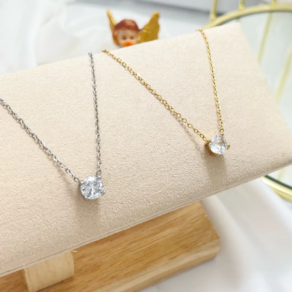 Punto Luce 7mm-Collana Corta in Acciaio - CAC-103-AA242N 7mm