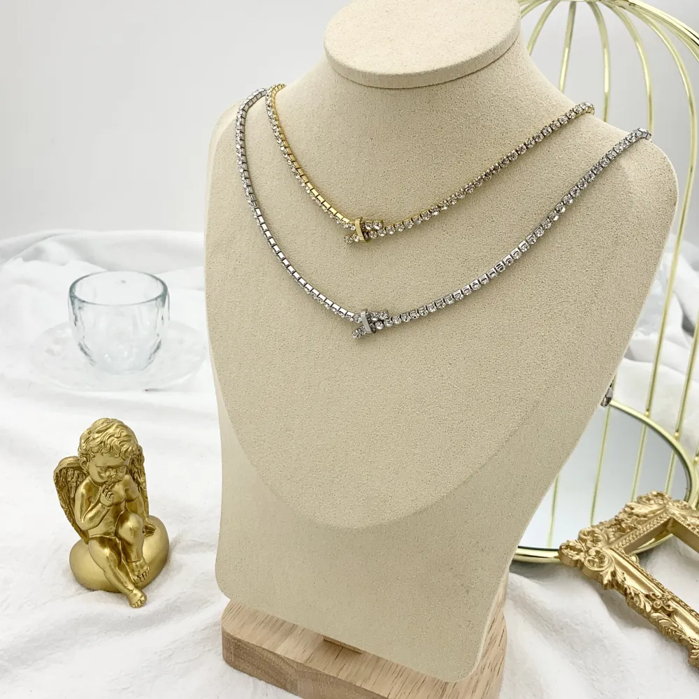 Doppio Tennis-Collana Corta in Acciaio - CAC-103-AA2436N