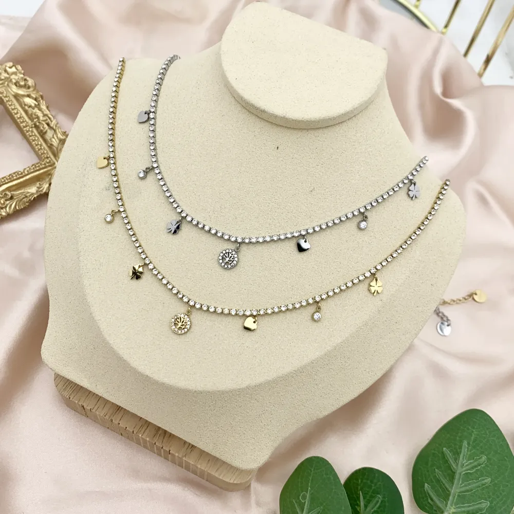 Tennis con Albero della Vita-Collana Corta in Acciaio - CAC-103-AA2532N ADV