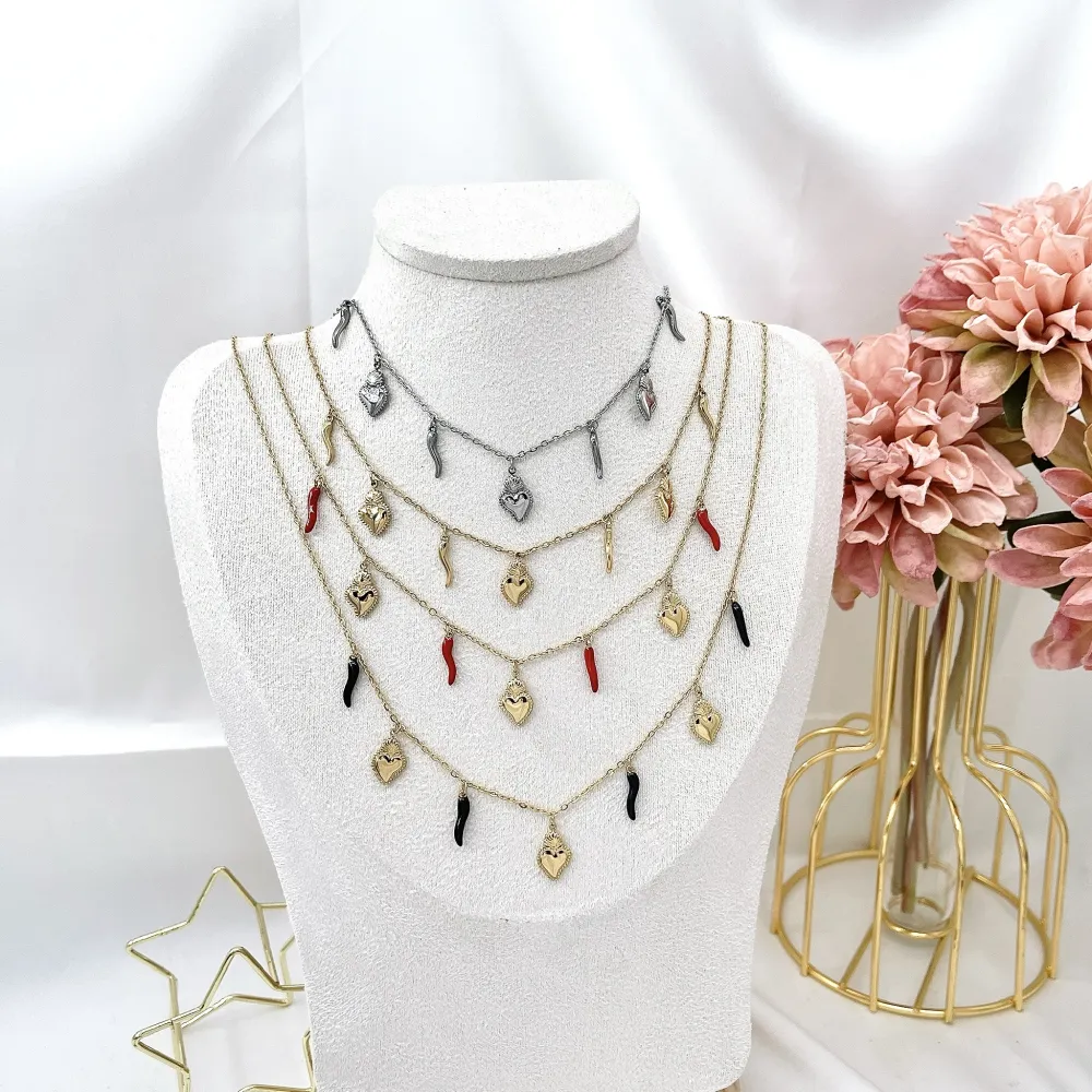 Sacro Cuore-Collana Corta in Acciaio - CAC-103-AA277N