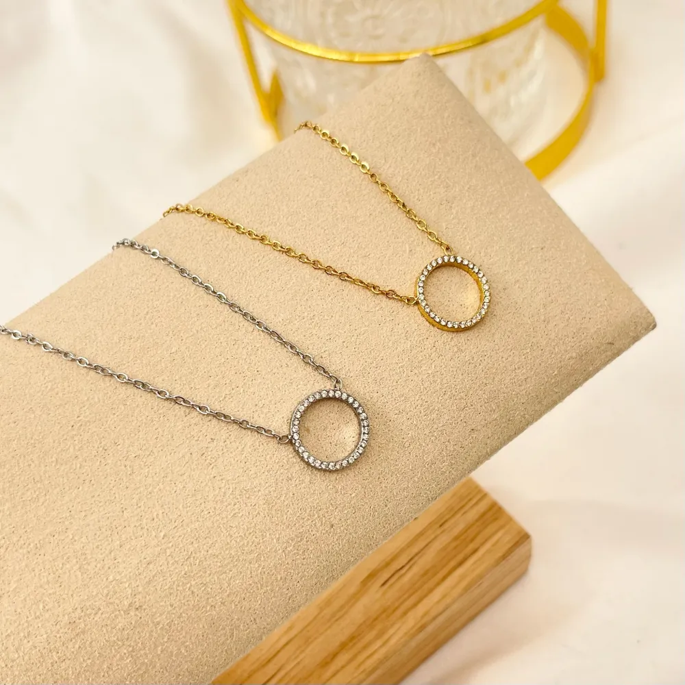 Cerchio-Collana Corta in Acciaio - CAC-103-AA2832N (Oro Giallo)