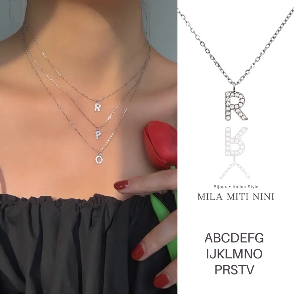 Iniziale Argento-Collana Corta in Acciaio - CAC-103-AA311N