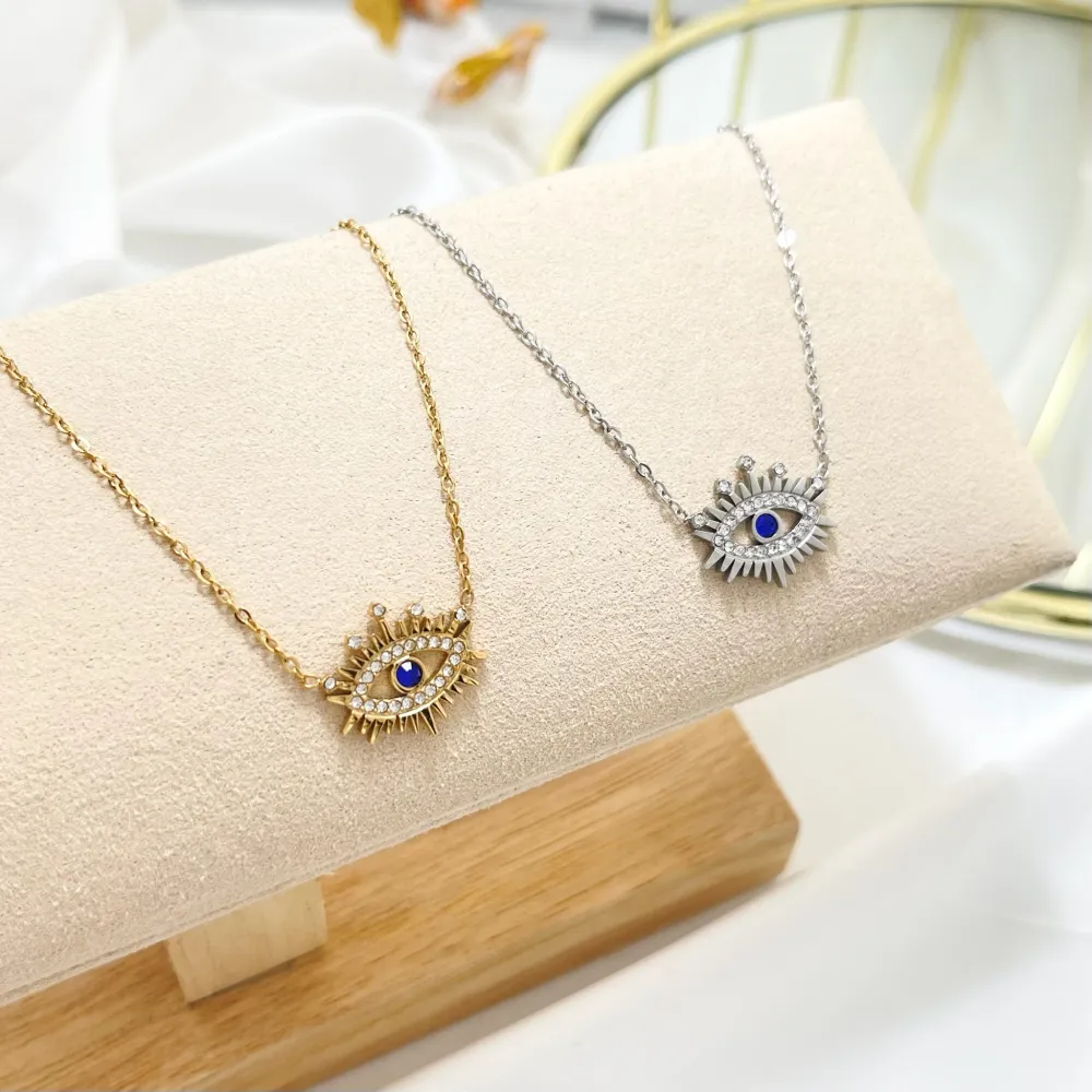 Occhi-Collana Corta in Acciaio - CAC-103-AA3980N (Oro Giallo)