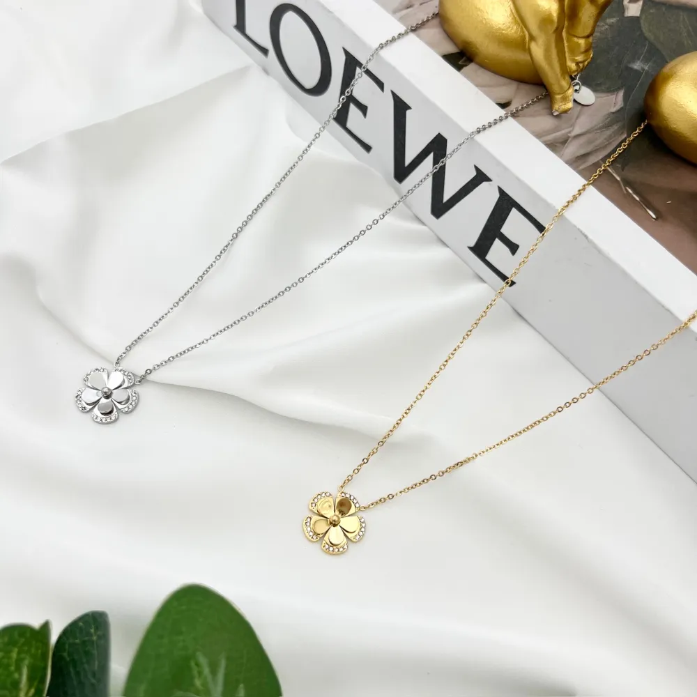 Fiore -Collana Girocollo in Acciaio - CAC-103-AA4143N (Argento)