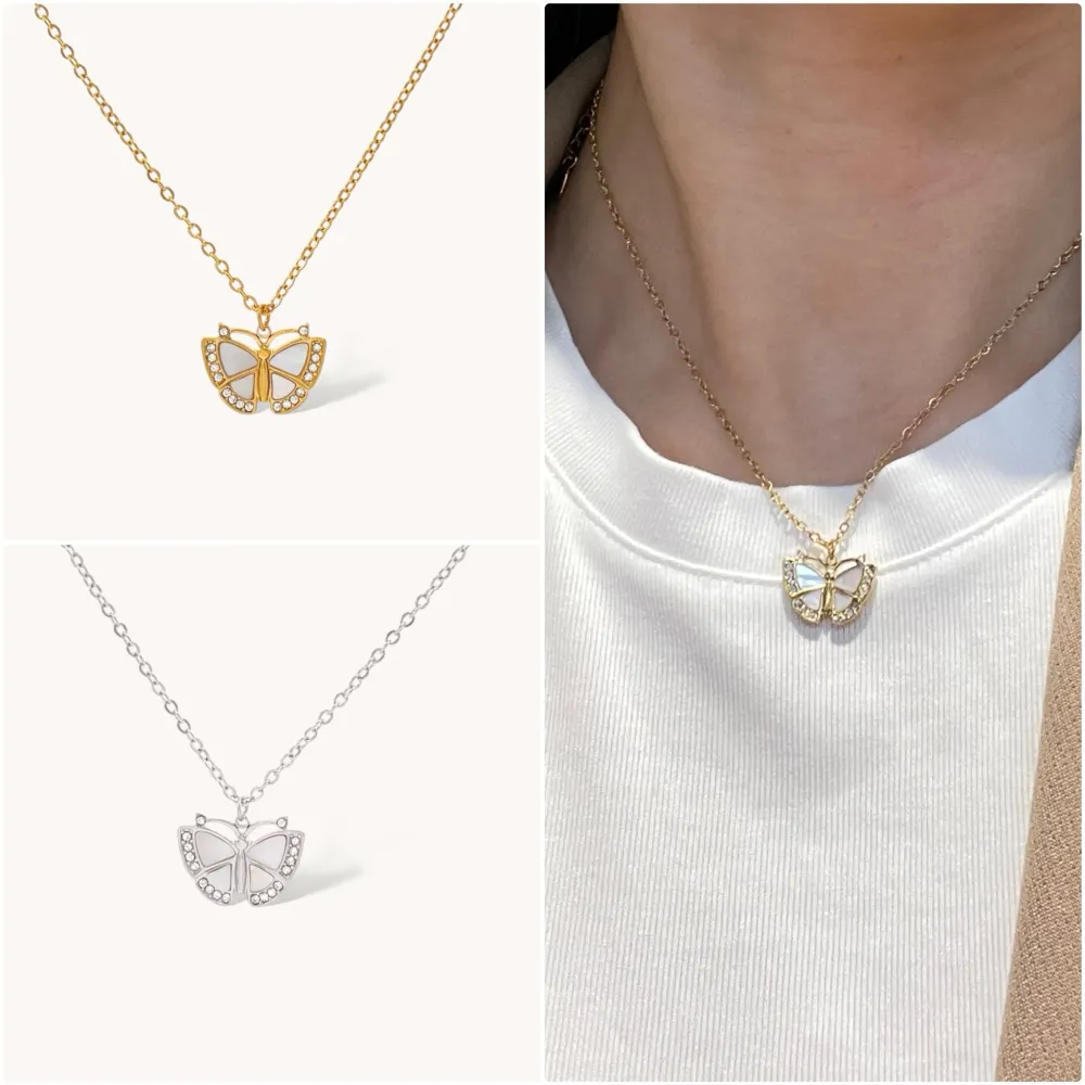 Farfalla-Collana Girocollo in Acciaio - CAC-103-AA4179N (Argento)