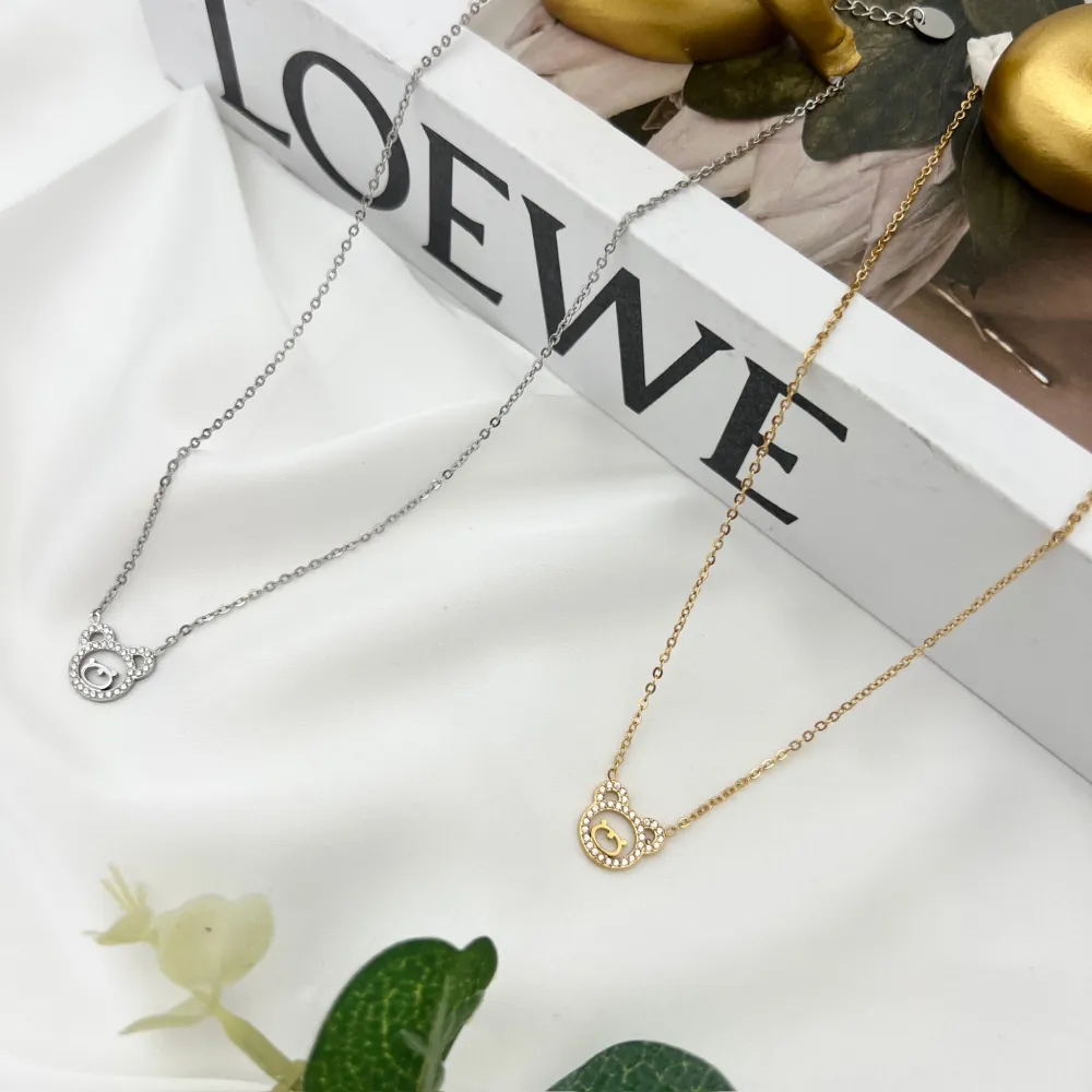 Orsetto -Collana Girocollo in Acciaio - CAC-103-AA4362N