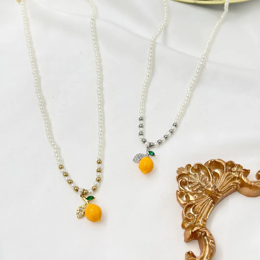 Limone -Collana Corta in Acciaio - CAC-103-AA4839N (Argento)