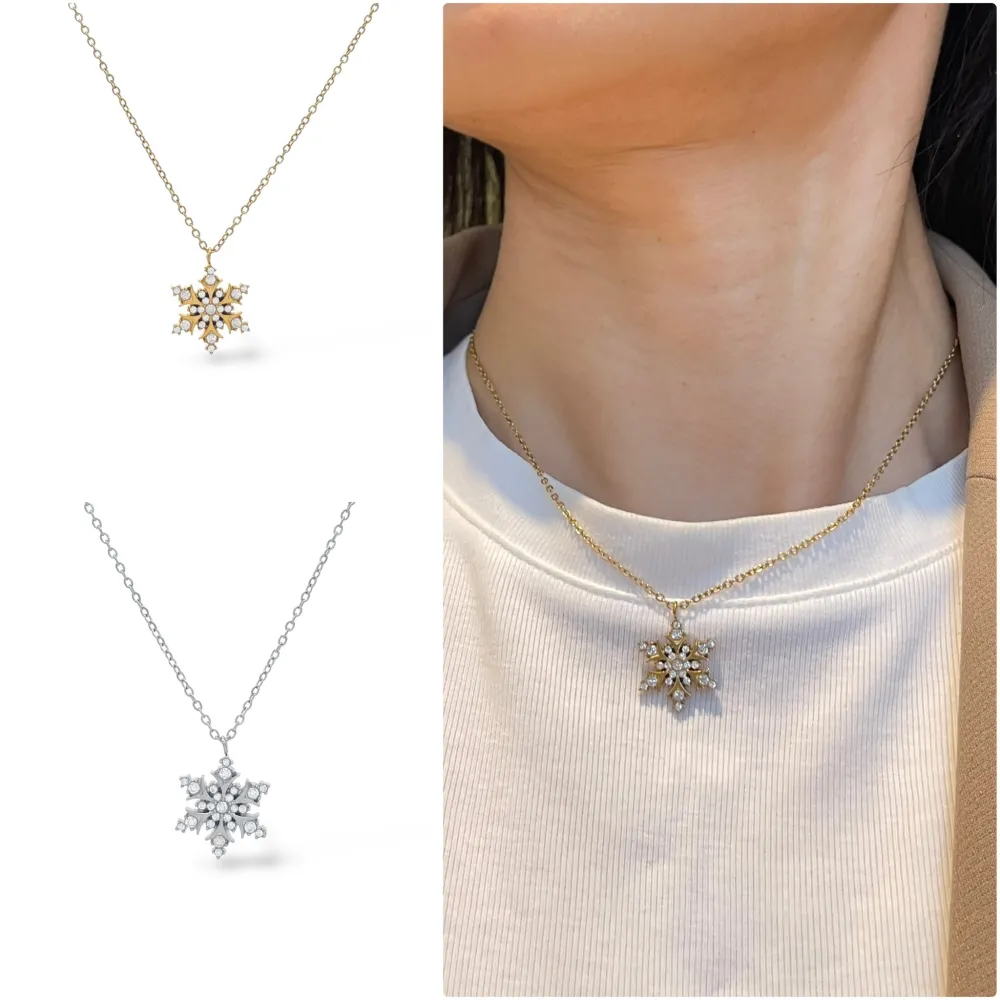 Fiocco di Neve-Collana Girocollo in Acciaio - CAC-103-AA5020N (Argento)