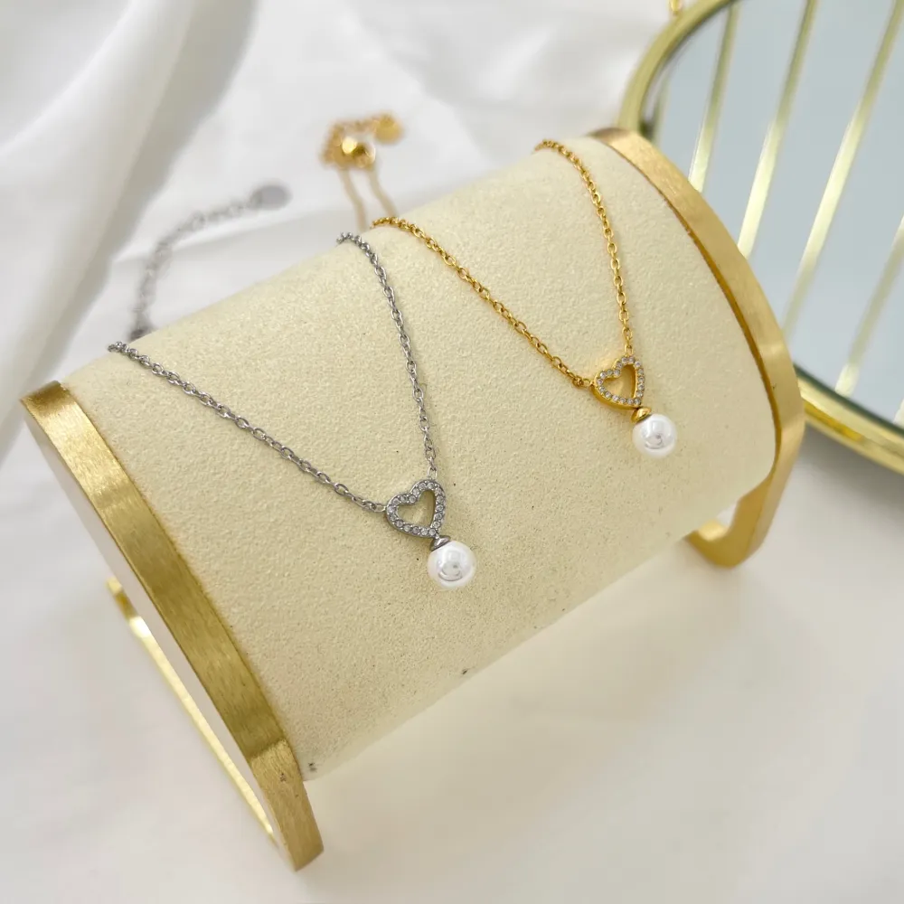 Rombo con Perla-Collana Girocollo in Acciaio - CAC-103-AA5052N
