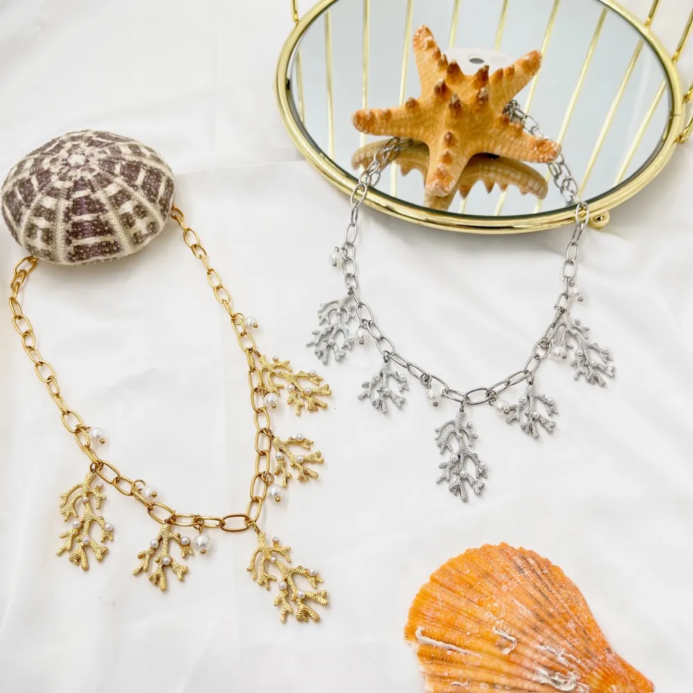 Corallo-Collana Corta in Acciaio - CAC-103-AA5073N (Argento)