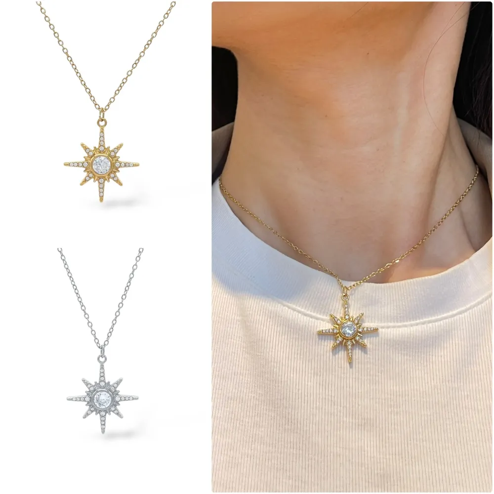 Croce Stella-Collana Girocollo in Acciaio - CAC-103-AA5419N