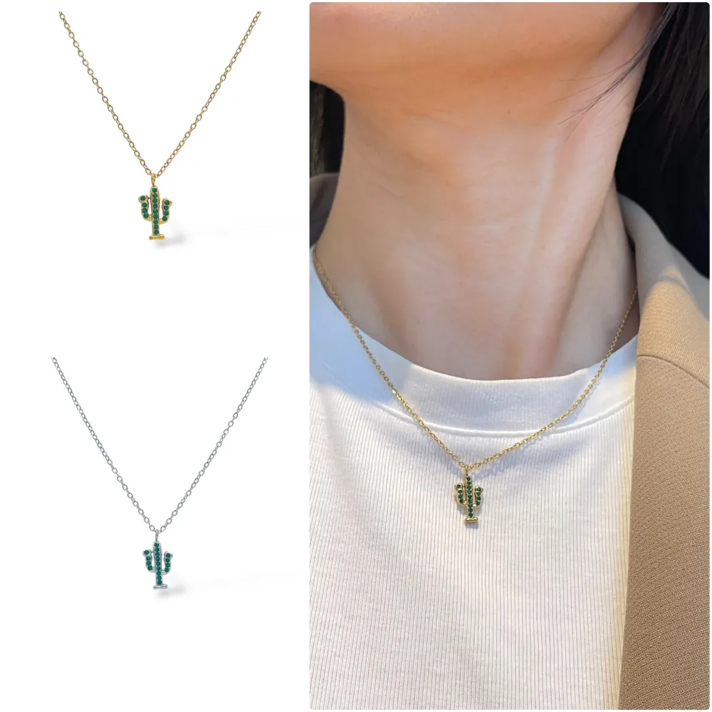 Cactus-Collana Girocollo in Acciaio - CAC-103-AA5661N (Argento)