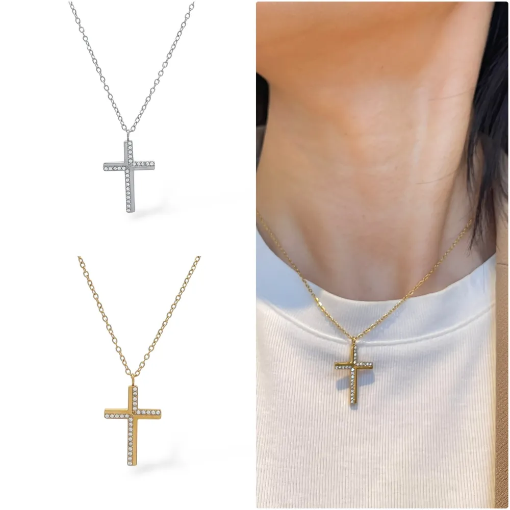 Croce-Collana Girocollo in Acciaio - CAC-103-AA5668N