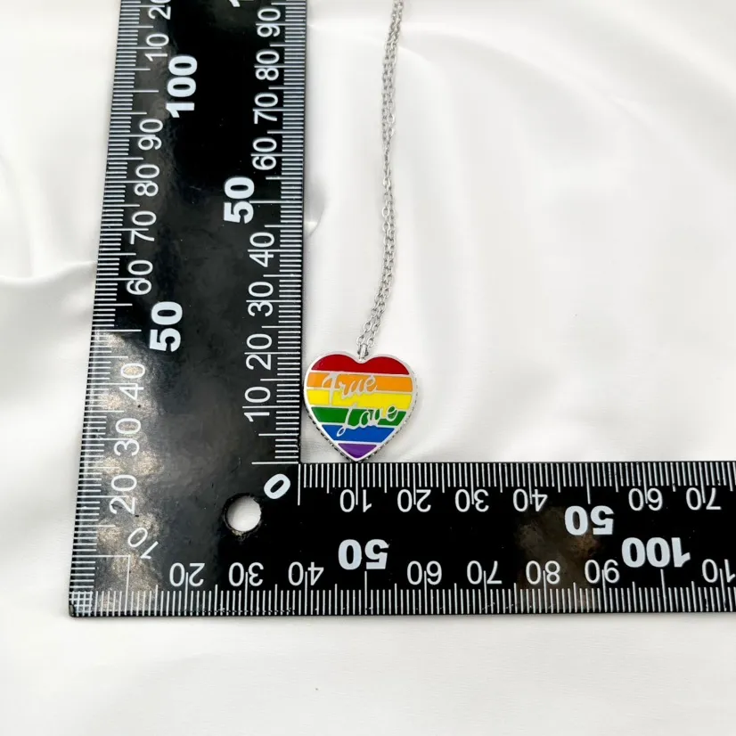 Cuore Arcobaleno True Love -Collana Corta in Acciaio - CAC-103-AA601N