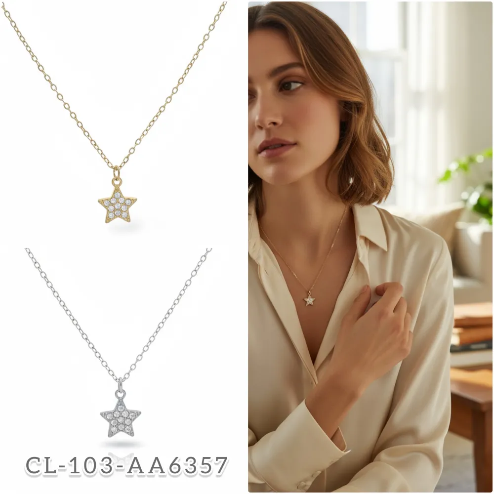 Stella-Collana Girocollo in Acciaio - CAC-103-AA6123N (Argento)