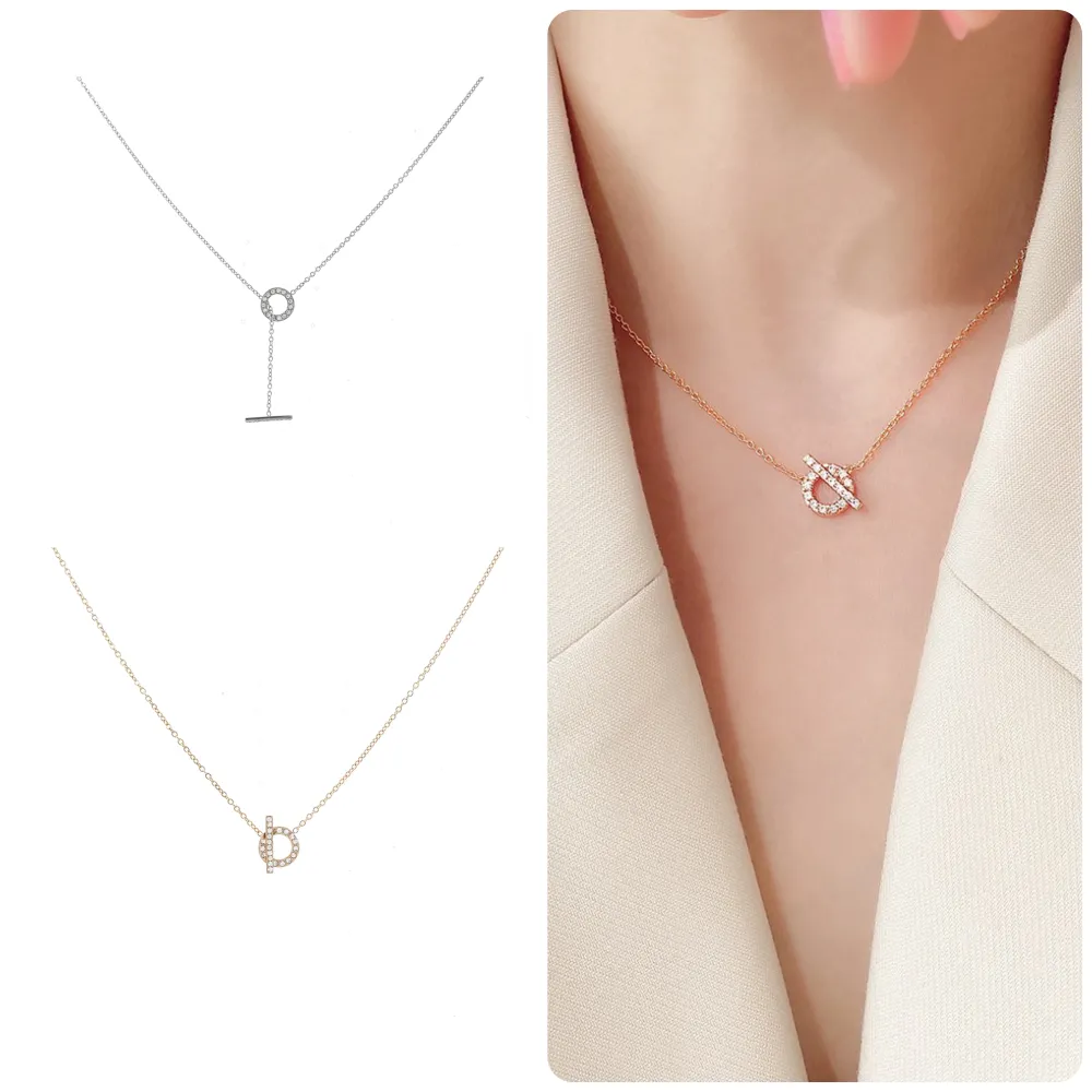 Cerchio con Barra-Collana Corta in Acciaio - CAC-103-AA729N